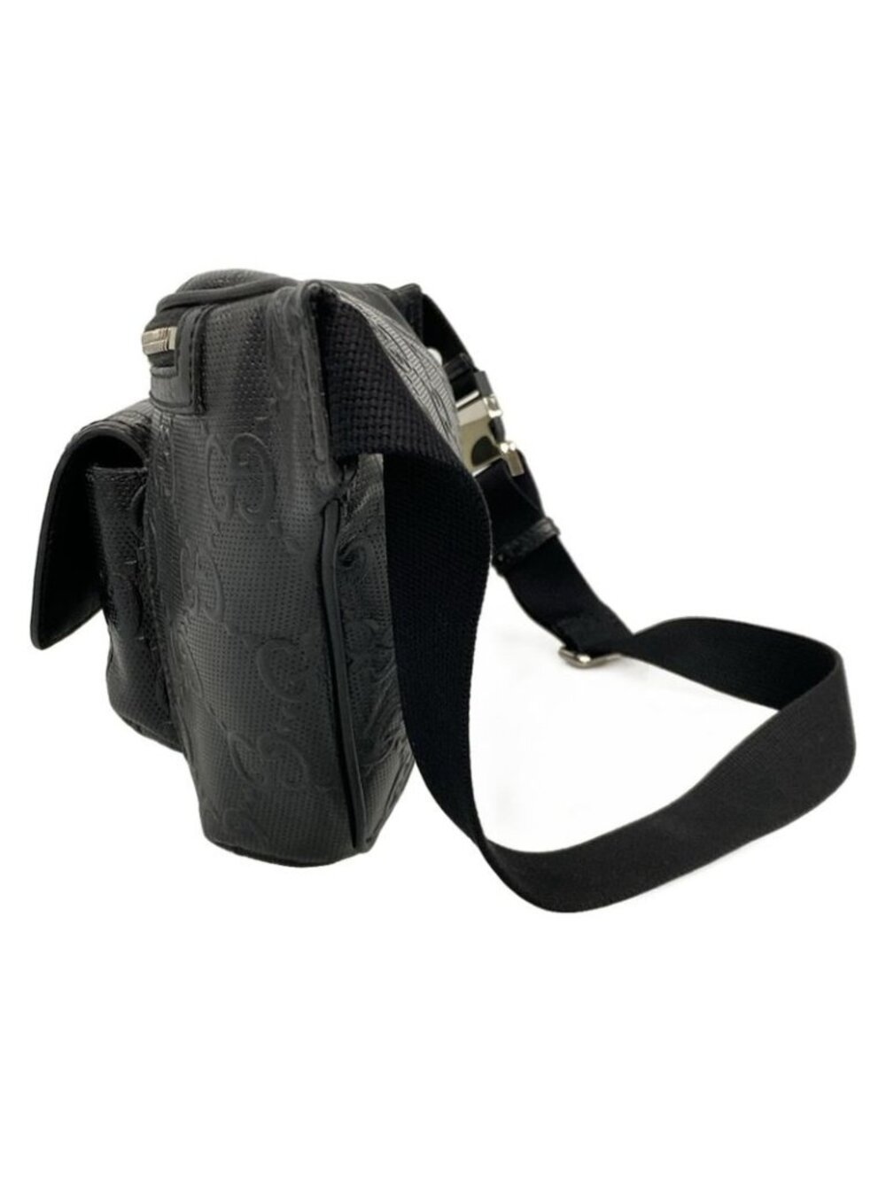 Gucci Waist Pouch Jumbo GG Large Belt Bag Black Leather - Picture 4 of 15